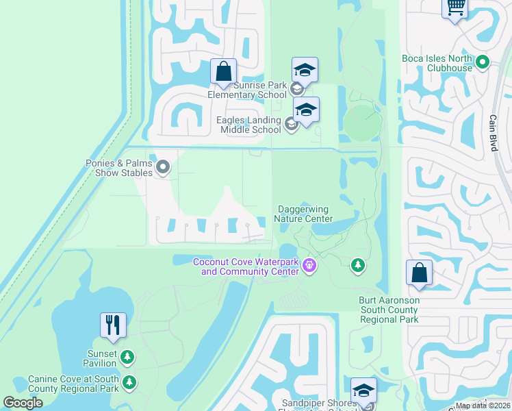 map of restaurants, bars, coffee shops, grocery stores, and more near 19844 116th Avenue South in Boca Raton