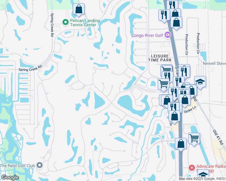 map of restaurants, bars, coffee shops, grocery stores, and more near 24751 Lyonia Lane in Bonita Springs