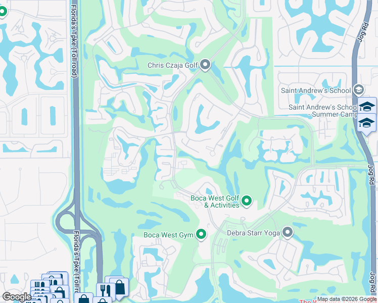 map of restaurants, bars, coffee shops, grocery stores, and more near 7434 Bondsberry Ct in Boca Raton