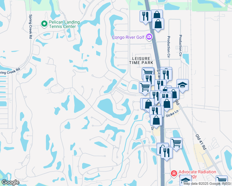 map of restaurants, bars, coffee shops, grocery stores, and more near 24827 Lakemont Cove Lane in Bonita Springs