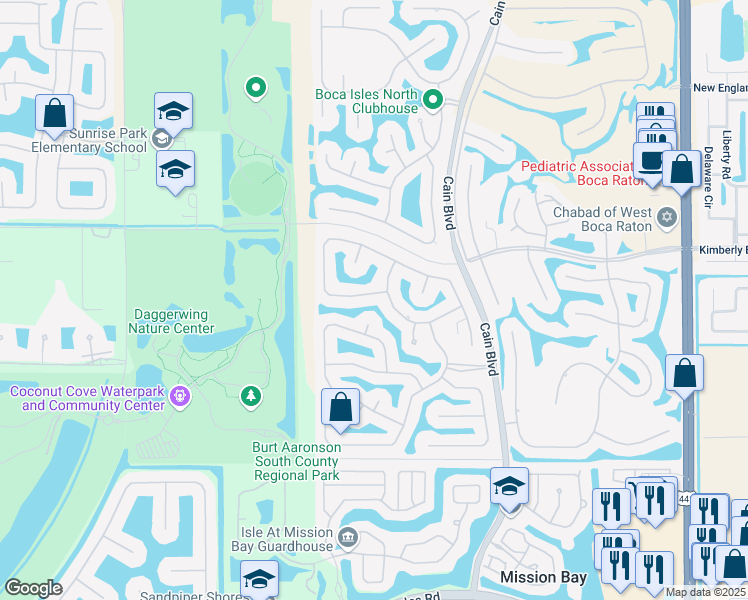 map of restaurants, bars, coffee shops, grocery stores, and more near 19544 Dinner Key Drive in Boca Raton