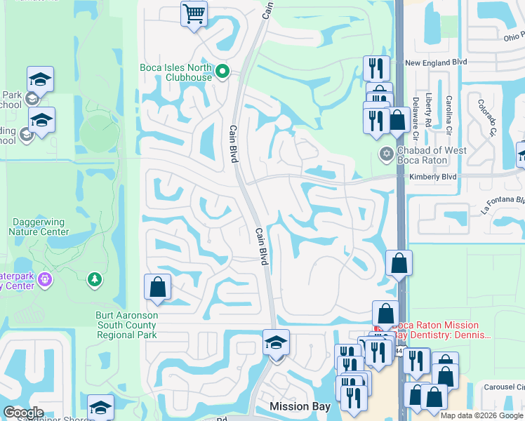 map of restaurants, bars, coffee shops, grocery stores, and more near 19835 Sedgefield Terrace in Boca Raton