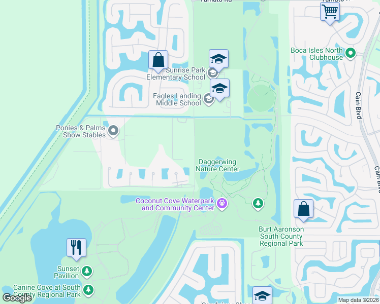 map of restaurants, bars, coffee shops, grocery stores, and more near 19844 116th Avenue South in Boca Raton