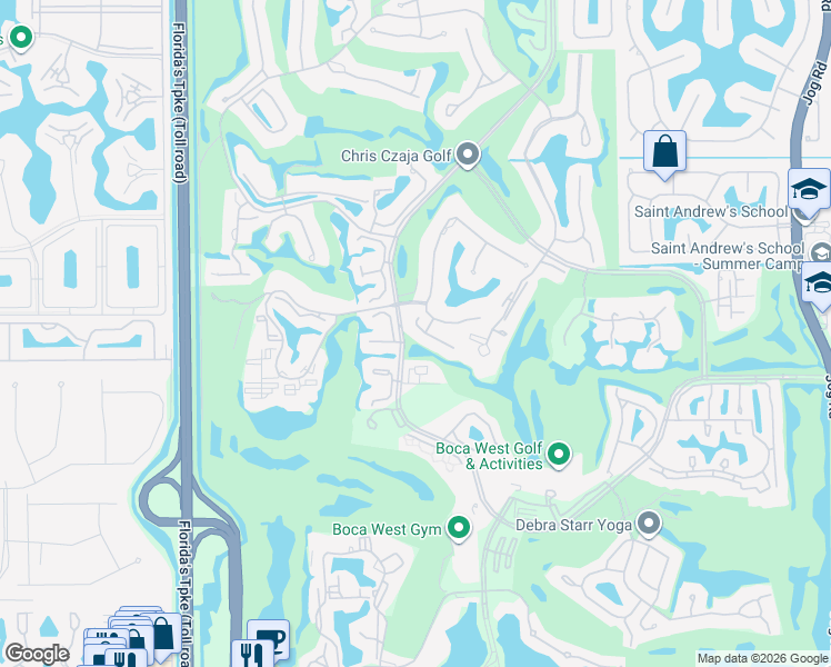 map of restaurants, bars, coffee shops, grocery stores, and more near 7434 Bondsberry Court in Boca Raton