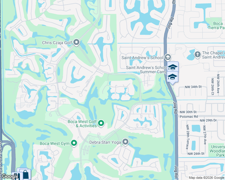 map of restaurants, bars, coffee shops, grocery stores, and more near 19884 Planters Boulevard in Boca Raton