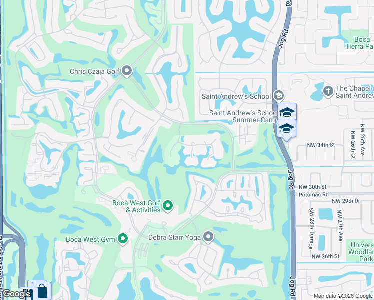 map of restaurants, bars, coffee shops, grocery stores, and more near 19884 Planters Boulevard in Boca Raton