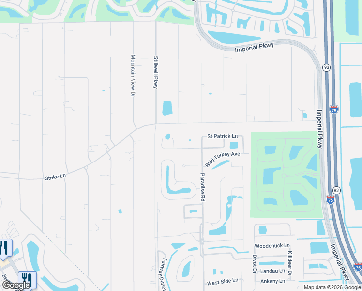 map of restaurants, bars, coffee shops, grocery stores, and more near 10054 Hidden Pines Lane in Bonita Springs