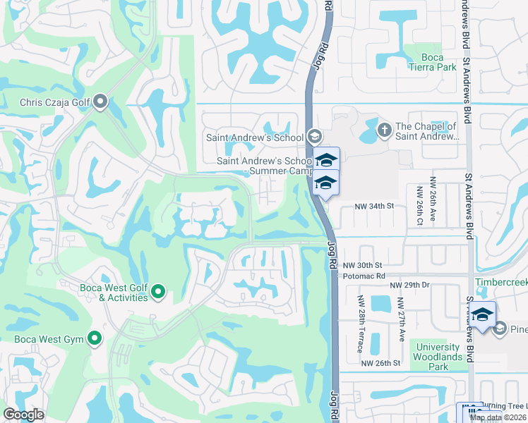 map of restaurants, bars, coffee shops, grocery stores, and more near 20080 Boca W Dr in Boca Raton