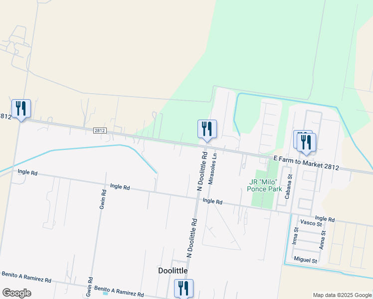 map of restaurants, bars, coffee shops, grocery stores, and more near 3802 Farm to Market Road 2812 in Edinburg