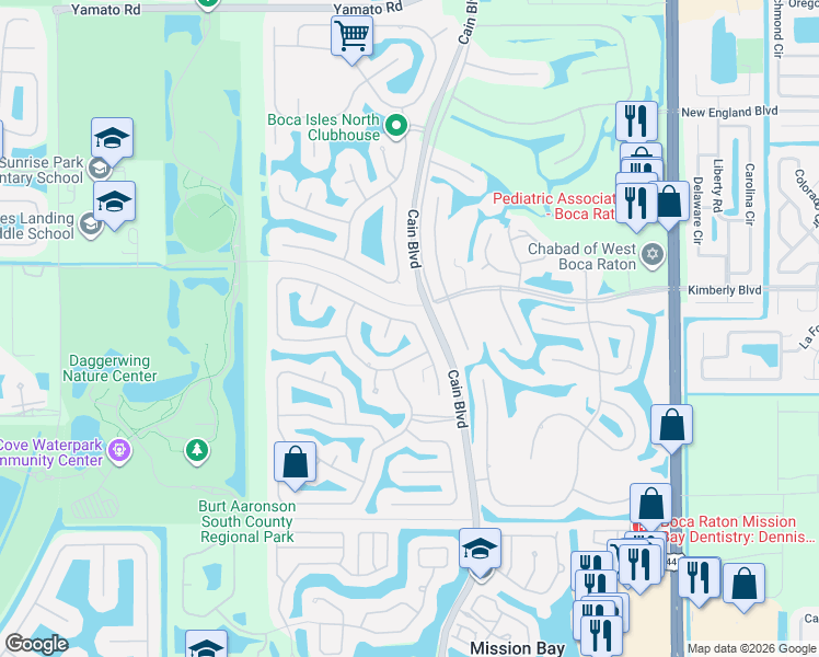 map of restaurants, bars, coffee shops, grocery stores, and more near 19850 Dinner Key Drive in Boca Raton