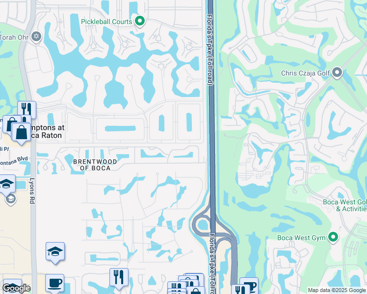 map of restaurants, bars, coffee shops, grocery stores, and more near 8135 Copenhagen Way in Boca Raton