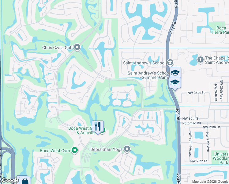 map of restaurants, bars, coffee shops, grocery stores, and more near 6957 Rain Forest Drive in Boca Raton