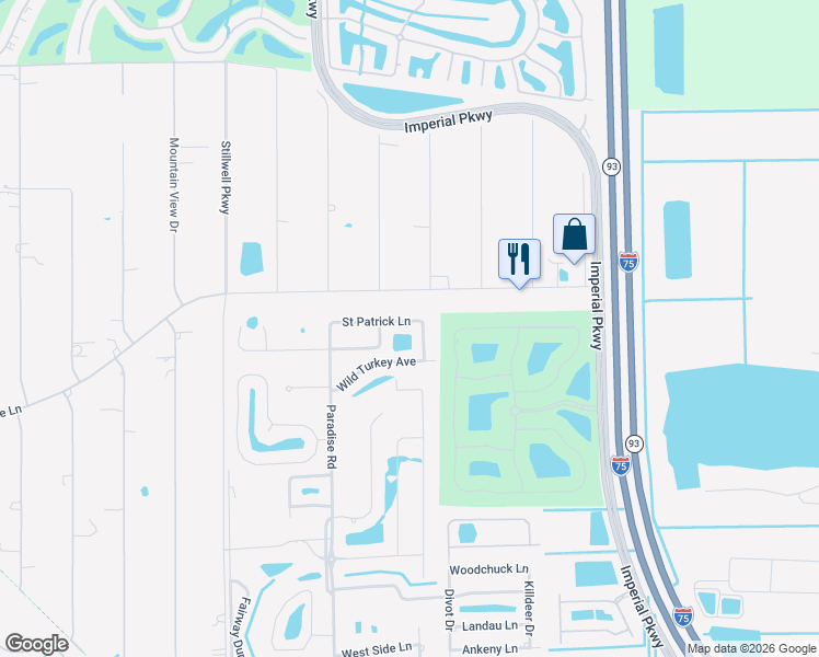 map of restaurants, bars, coffee shops, grocery stores, and more near 10335 Saint Patrick Lane in Bonita Springs