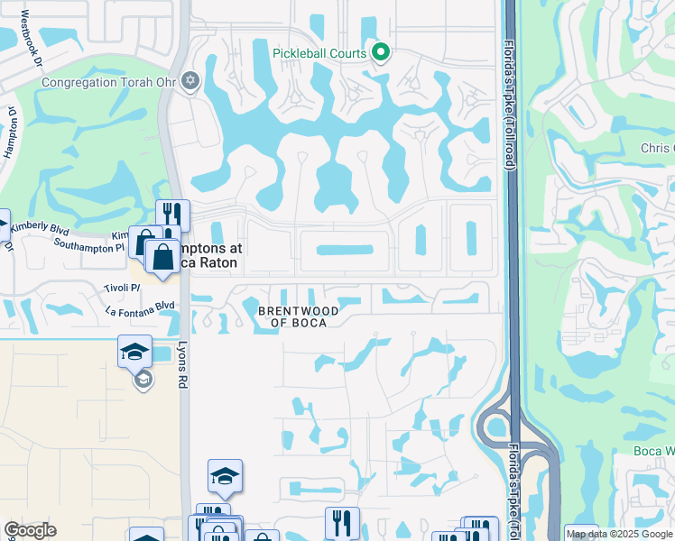 map of restaurants, bars, coffee shops, grocery stores, and more near 93 Dorset C in Boca Raton