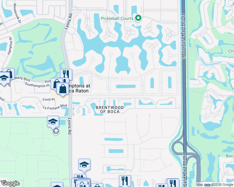 map of restaurants, bars, coffee shops, grocery stores, and more near Dorset B in Boca Raton