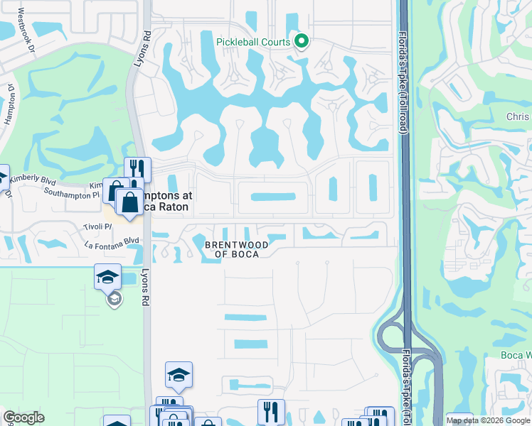 map of restaurants, bars, coffee shops, grocery stores, and more near 93 Dorset C in Boca Raton