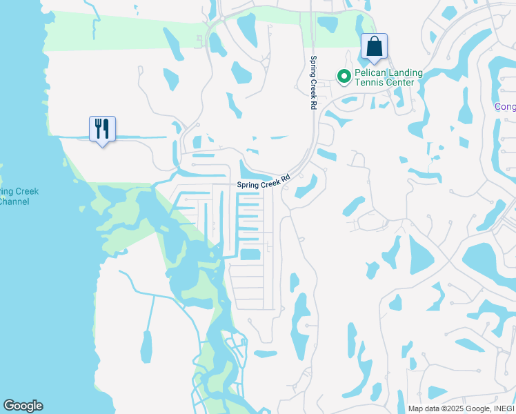 map of restaurants, bars, coffee shops, grocery stores, and more near 47 Kahlua Lane in Bonita Springs
