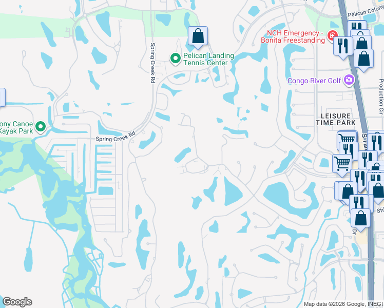 map of restaurants, bars, coffee shops, grocery stores, and more near 4201 Sawgrass Point Drive in Bonita Springs