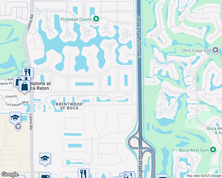map of restaurants, bars, coffee shops, grocery stores, and more near 144 Fanshaw D in Boca Raton