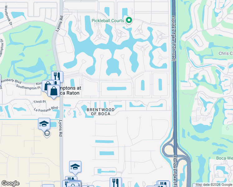 map of restaurants, bars, coffee shops, grocery stores, and more near 93 Dorset C in Boca Raton