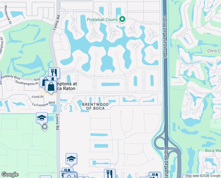 map of restaurants, bars, coffee shops, grocery stores, and more near 98 Dorset C in Boca Raton