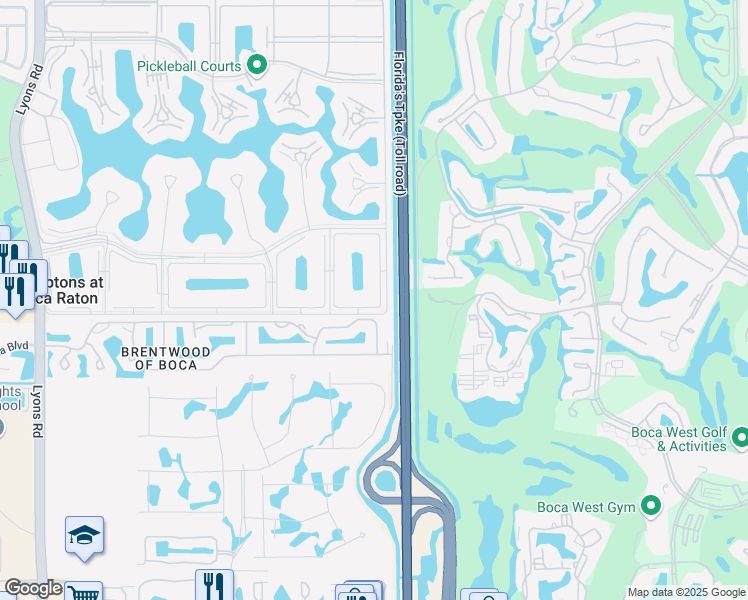 map of restaurants, bars, coffee shops, grocery stores, and more near 431 Fanshaw K in Boca Raton