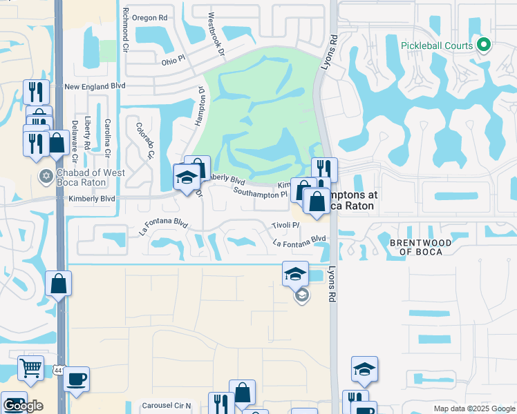 map of restaurants, bars, coffee shops, grocery stores, and more near 19786 Southampton Terrace in Boca Raton
