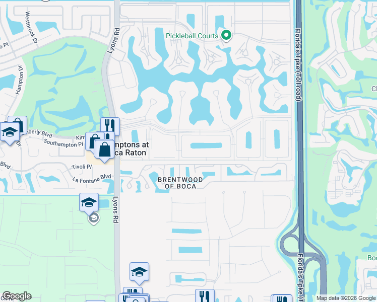 map of restaurants, bars, coffee shops, grocery stores, and more near Dorset B in Boca Raton