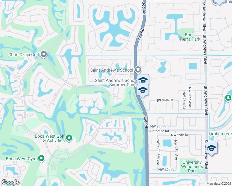 map of restaurants, bars, coffee shops, grocery stores, and more near 20090 Boca West Drive in Boca Raton