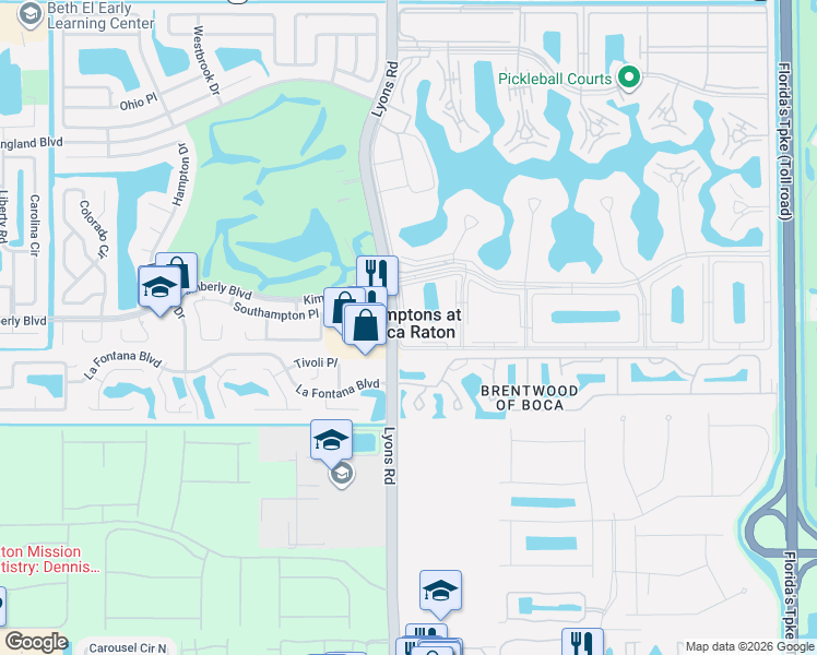 map of restaurants, bars, coffee shops, grocery stores, and more near 67 Brighton B in Boca Raton
