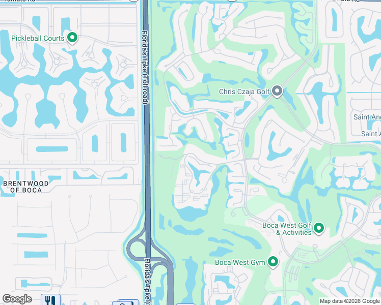 map of restaurants, bars, coffee shops, grocery stores, and more near 7768 Lakeside Boulevard in Boca Raton