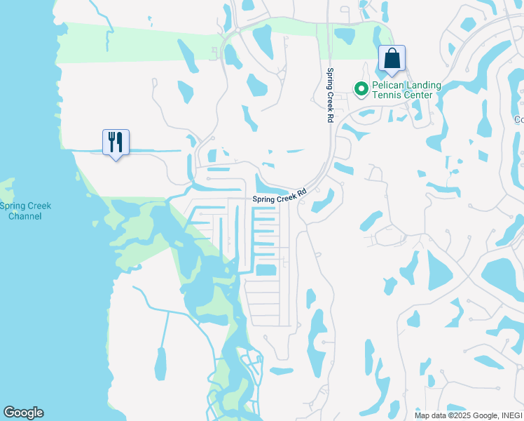 map of restaurants, bars, coffee shops, grocery stores, and more near 24530 Dolphin Street in Bonita Springs