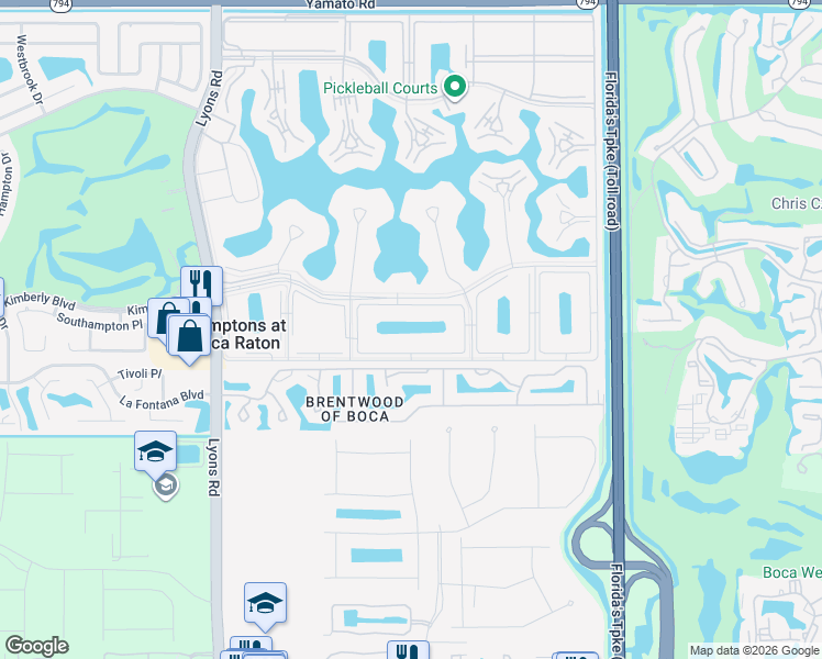 map of restaurants, bars, coffee shops, grocery stores, and more near 93 Dorset C in Boca Raton