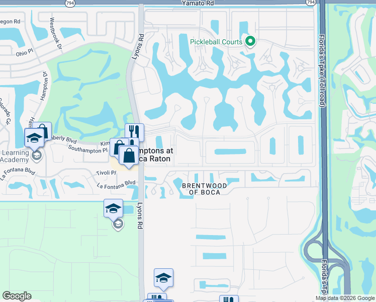 map of restaurants, bars, coffee shops, grocery stores, and more near 2790 Century Village Boulevard in Boca Raton