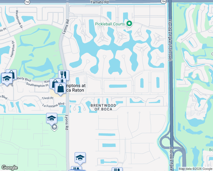 map of restaurants, bars, coffee shops, grocery stores, and more near 13 Dorset A in Boca Raton