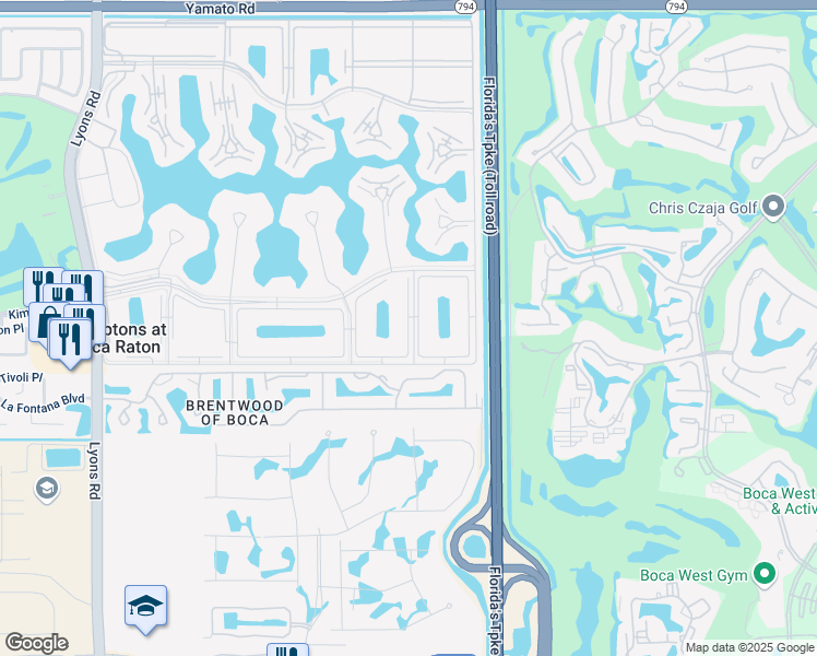 map of restaurants, bars, coffee shops, grocery stores, and more near 252 Fanshaw F in Boca Raton