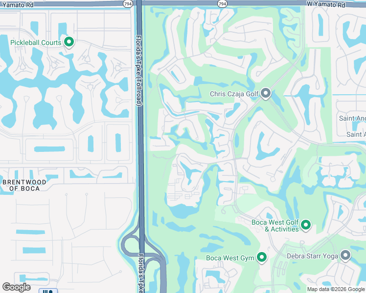 map of restaurants, bars, coffee shops, grocery stores, and more near 7809 Lakeside Boulevard in Boca Raton