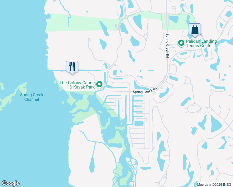 map of restaurants, bars, coffee shops, grocery stores, and more near 4706 Spring Creek Road in Bonita Springs