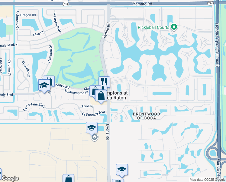 map of restaurants, bars, coffee shops, grocery stores, and more near 42 Brighton A in Boca Raton