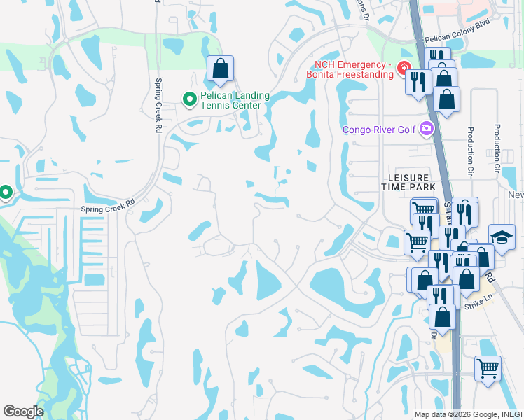map of restaurants, bars, coffee shops, grocery stores, and more near 25051 Cypress Hollow Court in Bonita Springs