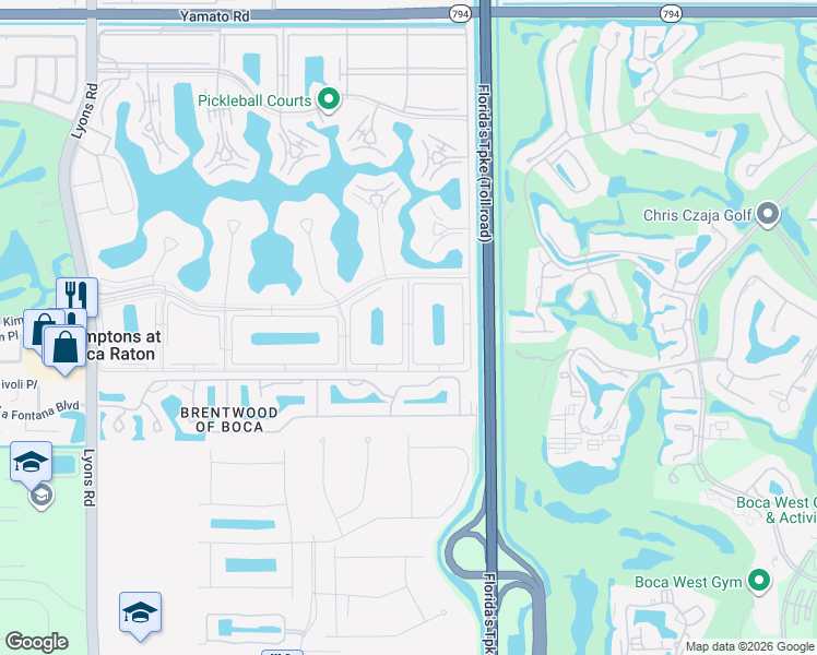 map of restaurants, bars, coffee shops, grocery stores, and more near 334 Fanshaw H in Boca Raton
