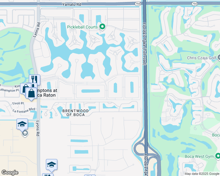 map of restaurants, bars, coffee shops, grocery stores, and more near 405 Fanshaw J in Boca Raton