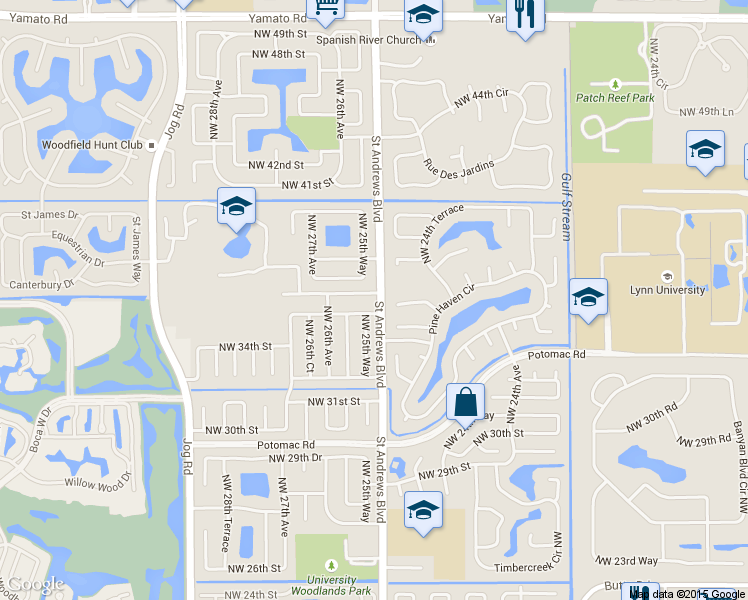 map of restaurants, bars, coffee shops, grocery stores, and more near 2500 Northwest 37th Street in Boca Raton