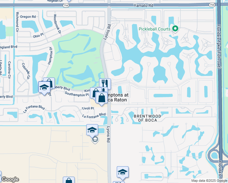 map of restaurants, bars, coffee shops, grocery stores, and more near 42 Brighton A in Boca Raton