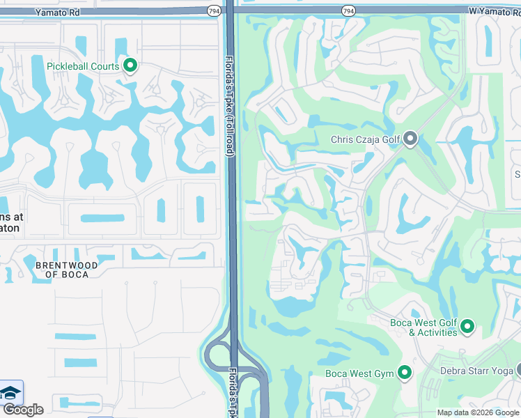map of restaurants, bars, coffee shops, grocery stores, and more near 19699 Waters Pond Lane in Boca Raton