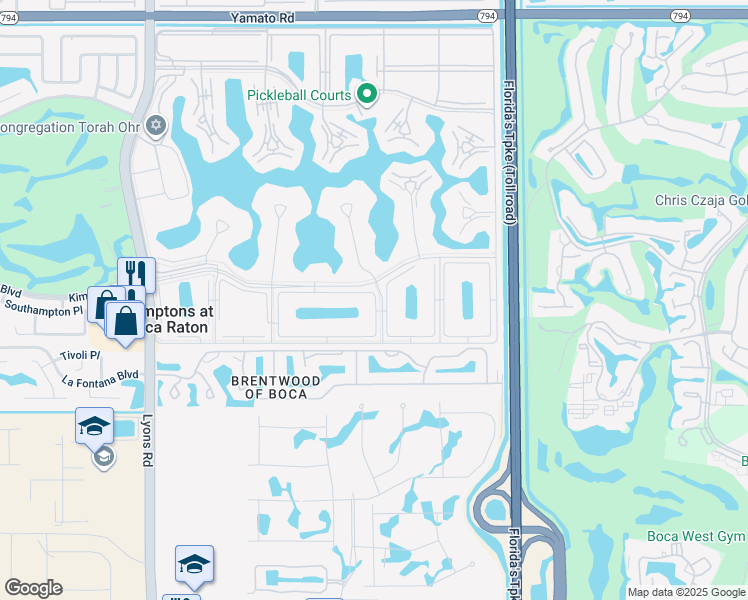 map of restaurants, bars, coffee shops, grocery stores, and more near 405 Fanshaw J in Boca Raton