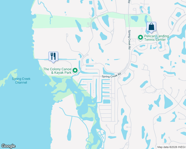 map of restaurants, bars, coffee shops, grocery stores, and more near 4706 Spring Creek Road in Bonita Springs