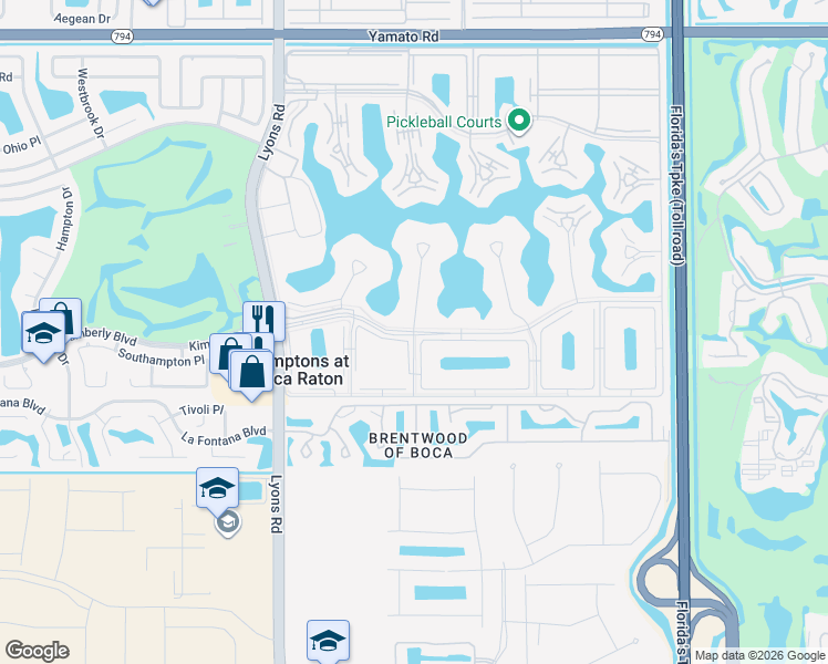 map of restaurants, bars, coffee shops, grocery stores, and more near 1012 Cornwall East in Boca Raton