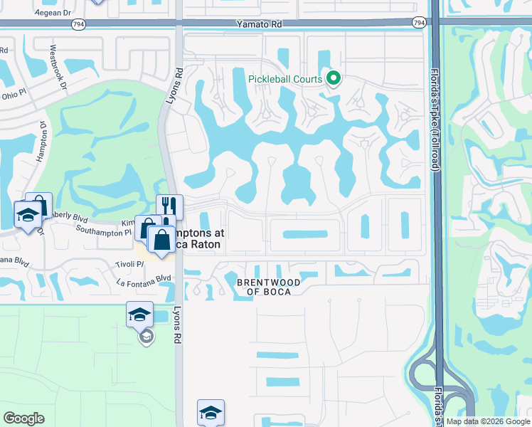 map of restaurants, bars, coffee shops, grocery stores, and more near 1012 Cornwall East in Boca Raton