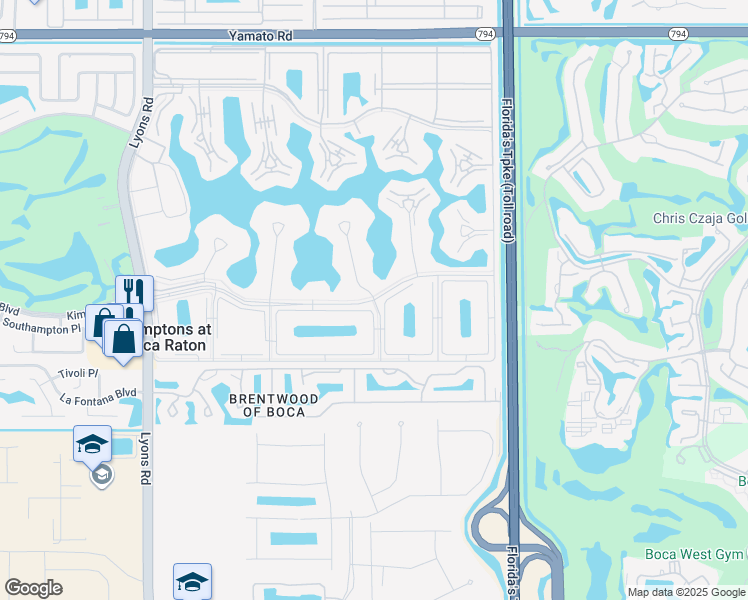 map of restaurants, bars, coffee shops, grocery stores, and more near 521 Century Village Boulevard in Boca Raton